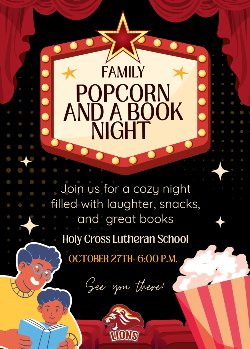 Popcorn and a Book Flyer